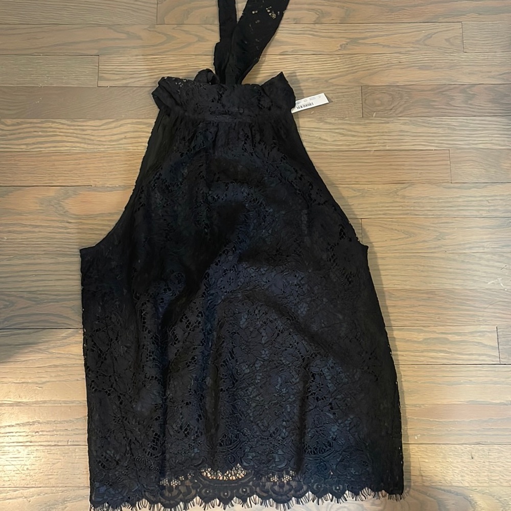 J crew sleeveless lace top with tie bow on back